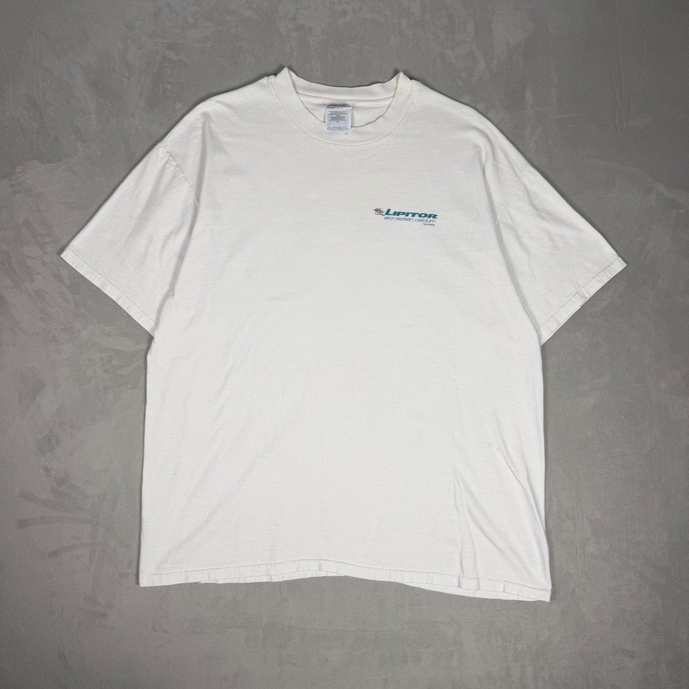 90s Mens Hanes Beefy-T Lipitor Pharmaceutical Promo Graphic Tee XL